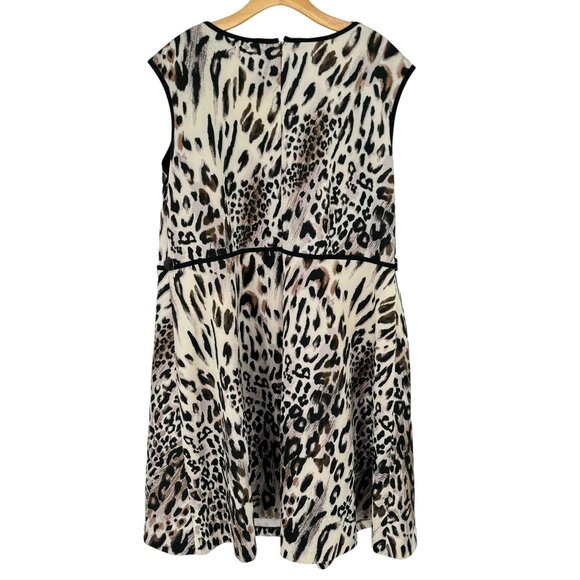 Studio One Leopard Print Dress size 24W Womens Plus Sleeveless scuba knit - Picture 9 of 9